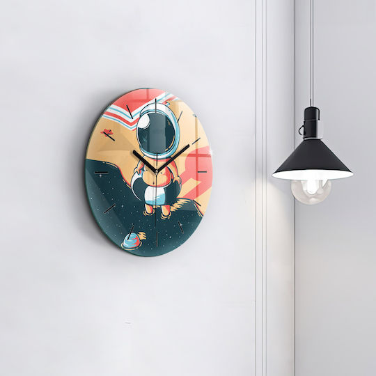 Tulup Kinder-Wanduhr Kind Astronaut Glas