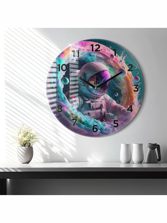 Tulup Kids Wall Clock Space Light Glass