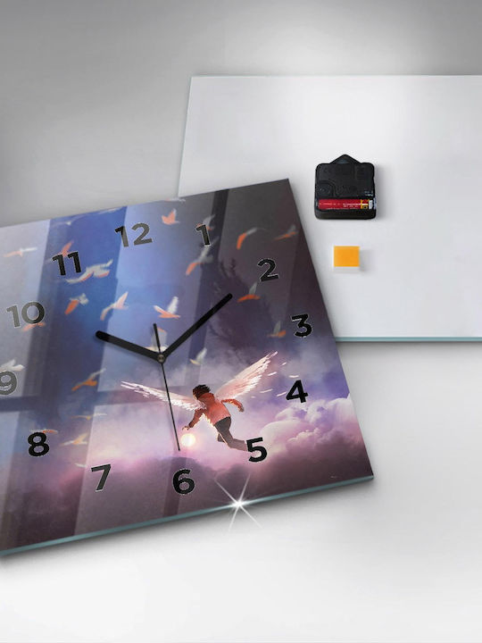 Tulup Kids Glass Wall Clock 30x30cm