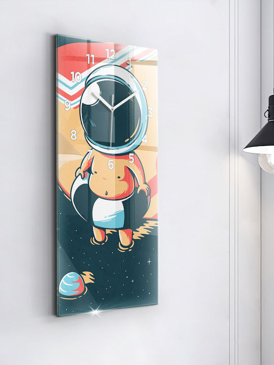 Tulup Παιδικό Ρολόι Τοίχου Διάστημα Γυάλινο 30x60cm