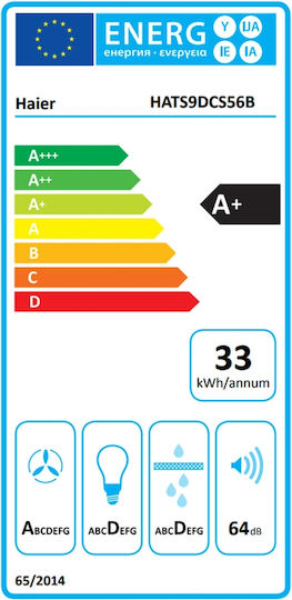 Haier Șemineu Hotă 90cm Negru