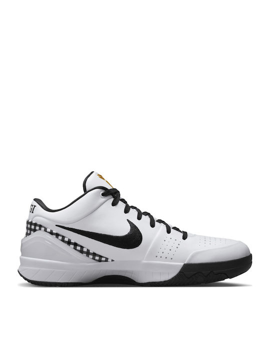 Kobe 4 Protro Pantofi de baschet White / Black / Metallic Gold / Bright Emerald