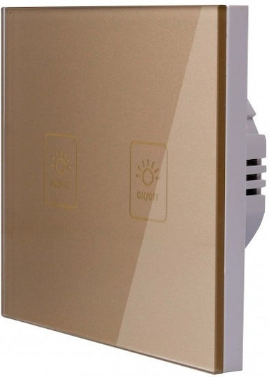 Techstar Tg02 Touch Switch Tempered Glass Modern Design Led Lighting 2 Phases Gold