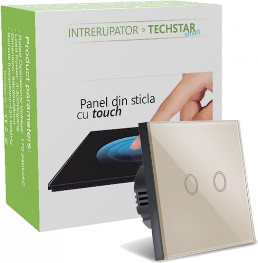 Techstar Touch Switch Tempered Glass Modern Design Led Lighting 2 Phases Gold