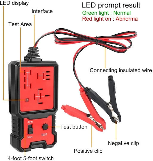 Auto Relais Kabeltester LED-Indikator Techstar Cnbj707 Kompatibel 4 5 Pins