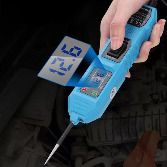 Techstar 823 Tester de Tensiune Auto Circuite Electrice 6-24v Afișaj Lcd Cleme Led Sondă din Oțel Inoxidabil