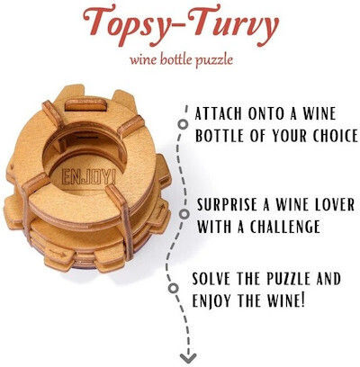Puzzle Potato Construction & Building Toys Wooden Topsy-turvy Wine Bottle for Children 14+ Years