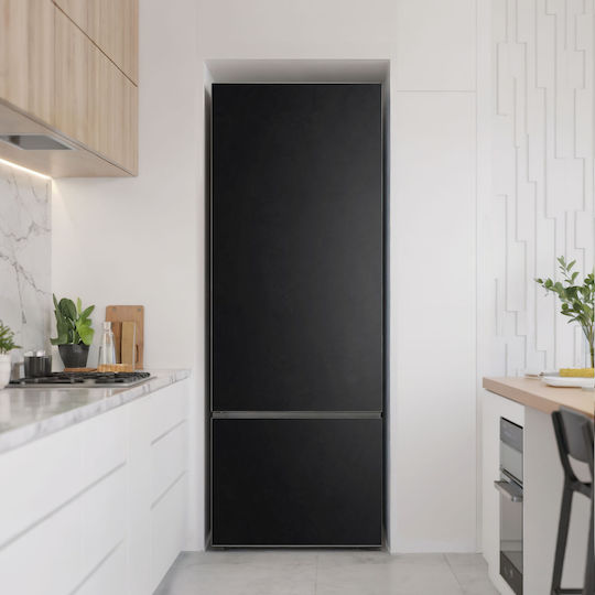 Magnetisches Kühlschrank Wandsticker & Wandgemälde Elegante Dekoration Ohne Renovierung Schwarzes 70x190 cm