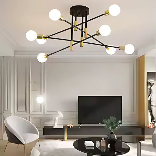 Alista Home Lustră Negru pentru 8 Becuri E27
