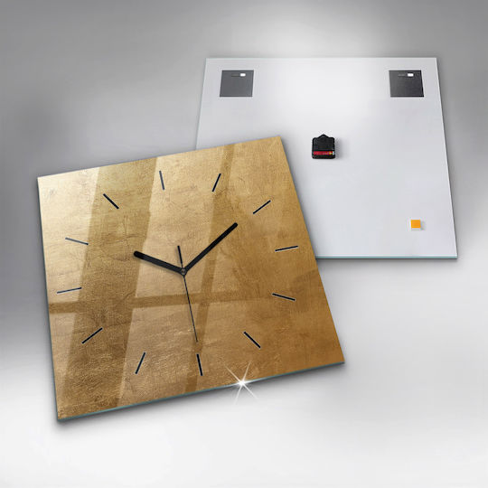 Tulup Leise Wanduhr Glas Gelb 60x60cm