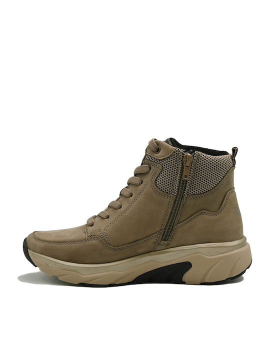 Leder Stiefeletten Damen Beige