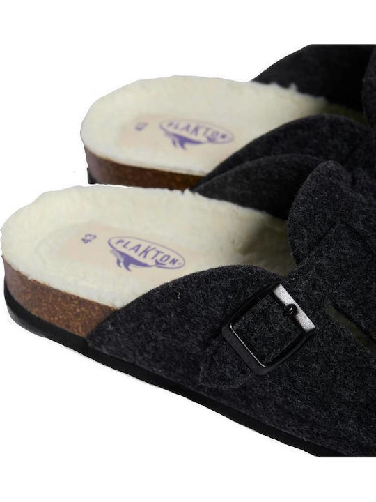 Anatomical Women's Slippers with Fur Gray