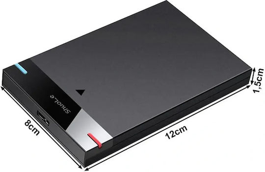 Твърд диск кутия 2.5" SATA III с връзка SATA / USB 3.0 в Черен цвят
