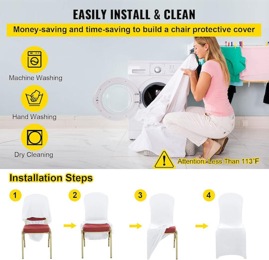 Husă Elastică Scaun Alb 50buc