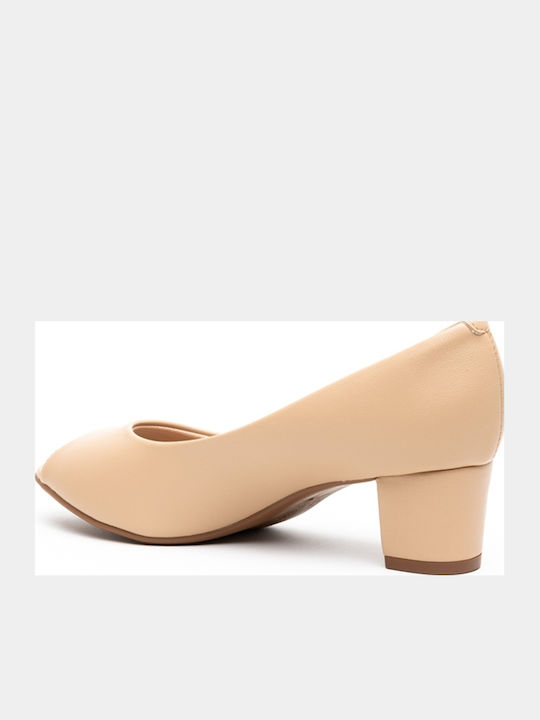 Peep Toe Beige Heels