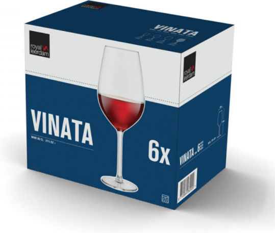 Soler Hispania Vinata Σετ Ποτήρια Κόκκινου Κρασιού Κολωνάτα Γυάλινα 540ml 6τμχ