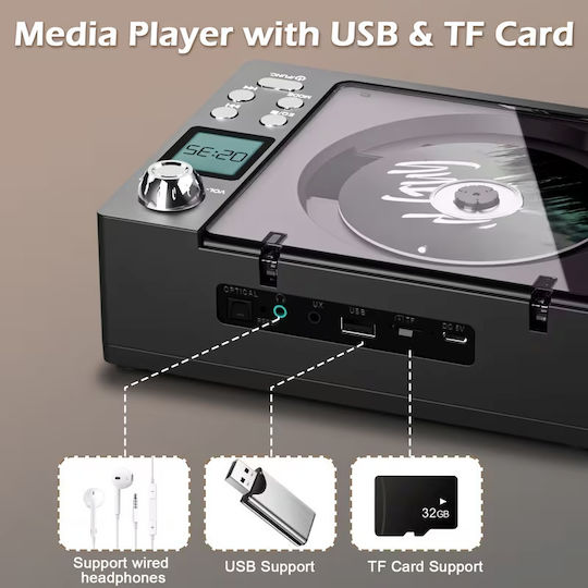 Sistem Audio Portabil Cu CD Bluetooth Radio USB Negru