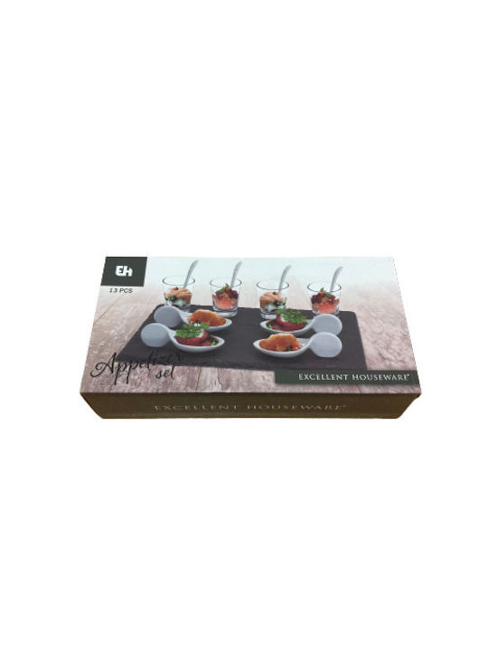 Excellent Houseware Bol de Servire pentru Sosuri Pătrat din Porțelan Alb 30x15cm