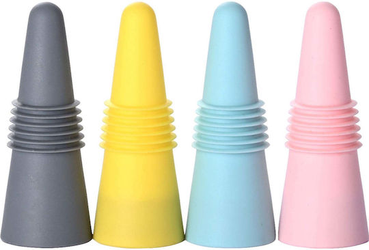 Set 4 Dopuri Reutilizabile din Silicon Flippy Sticle Vin Băuturi Multicolore