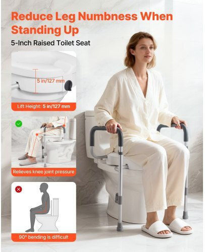 Vevor Toilet Seat Riser with Backrest 18cm DJXNSDSJGMTZUZOO9001V0