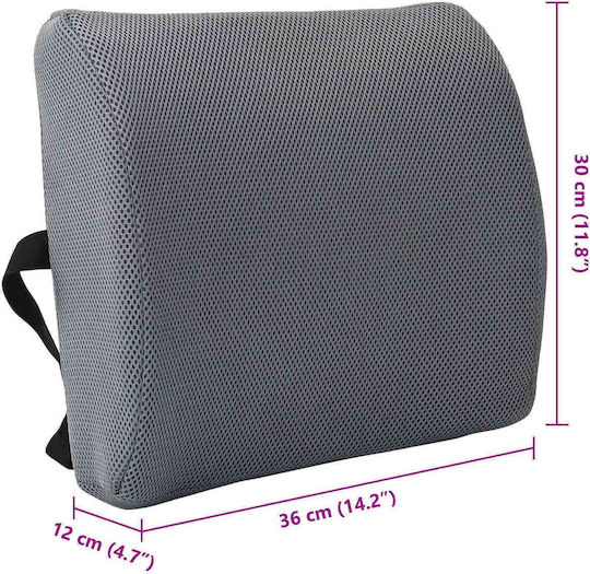 vidaXL Μαξιλάρι Πλάτης με Memory Foam 34x31.5x12cm σε Γκρι χρώμα 42012706