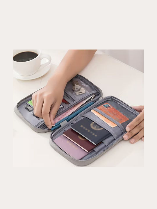 Roza Rfid Husă Pentru Pașaport și Carduri – Organizator De Călătorie Pentru Siguranță 21,5x12,5x2cm