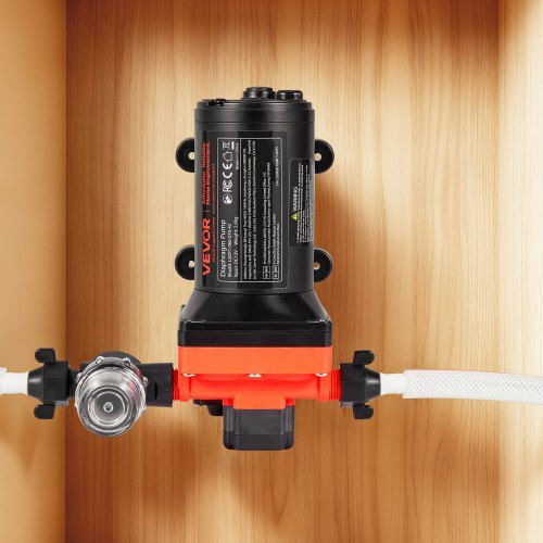 Water Pump Vevor RV 12V DC 6 GPM 22.7 L Min Diaphragm Self-Priming 4-Chamber Automatic Pressure Switch Maximum Pressure 70 PSI Custom RV Caravan Marine Yacht Car Wash
