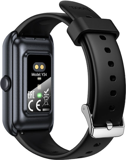 Hoco Y34 Aluminium Smartwatch με Παλμογράφο (Μαύρο)