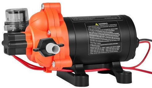 Water Pump Vevor RV 12V DC 4 GPM 15.1 L Min Diaphragm Self-Priming 3-Chamber Automatic Pressure Switch Maximum Pressure 40 PSI Custom RV Caravan Marine Yacht Car Wash