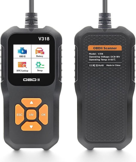 Techstar V318 Auto Diagnostic Tester Read Clear Error Codes Lcd Battery Charging System Scanner Abs Code Read Clear Test Live Data Display