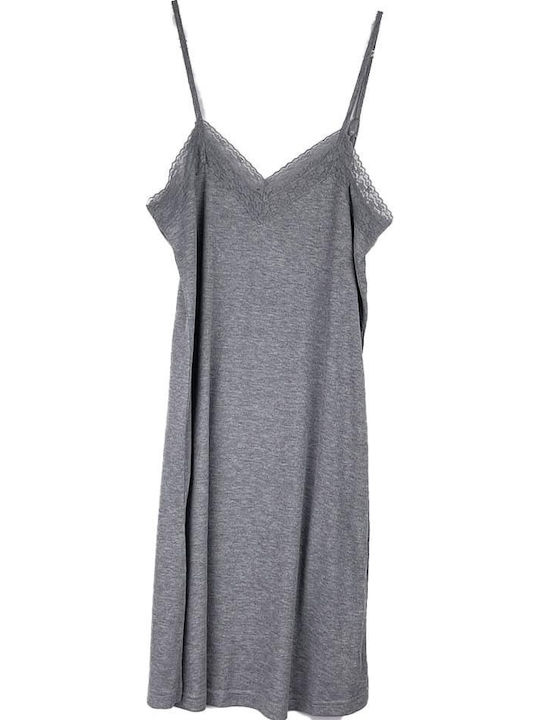 Cootaiya Summer Women's Robe with Nightdress Gray
