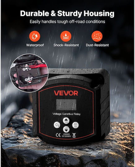 Vevor Dual Battery Isolator 12v 300 Amp Manual Automatic Relay Vsr Voltage Sensitive Lcd Screen Smart Battery Isolator Lithium Lead Acid Batteries Car Truck Rv Utv Atv Boat