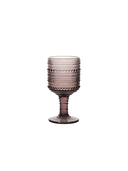 HFA Set of Glasses White Wine / Water / Whiskey made of Glass in Purple Color Stemmed 215ml 24pcs