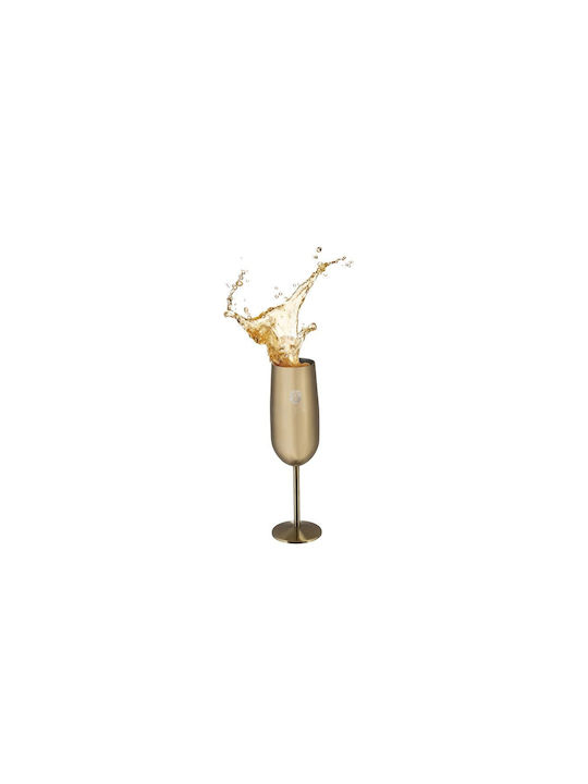 Berlinger Haus Set of Glasses Champagne / Cocktail/Drinking / White Wine made of Stainless Steel in Brown Color Stemmed 260ml 2pcs