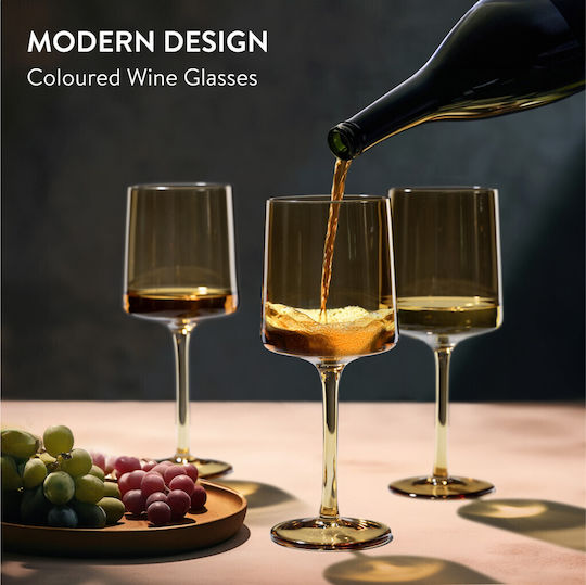 Navaris Set of Glasses Made of Glass in Gold Colour 400ml 4 Pieces