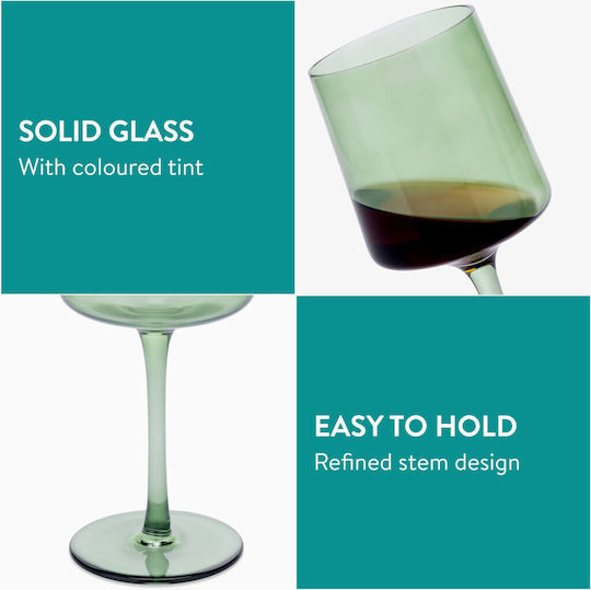 Navaris Set of Glasses Made of Glass in Green Colour 400ml 4 Pieces