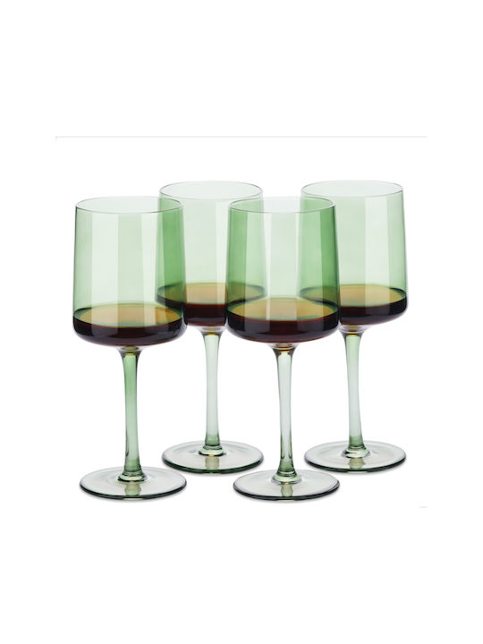 Navaris Set of Glasses White Wine / Cocktail/Drinking / Beer, μπίρας / Water made of Glass in Green Color 400ml 4pcs