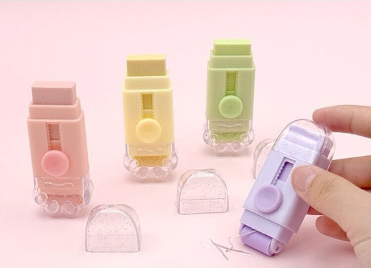 Eraser Flippy Cat Paw Model 2 Refills Pull-push Adjustment Rubber Purple
