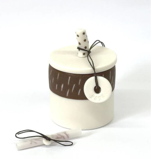 Treis Grammes Handmade Настолници Гоури Бял Керамичен 2026 6x6см 1бр