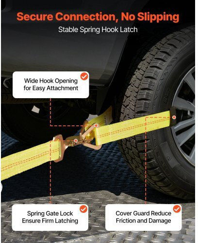 Vevor Car Towing Strap In Yellow Colour