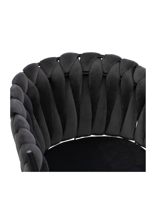 Luanda Dining Room Velvet Armchair Grey 60x54x78cm 2pcs