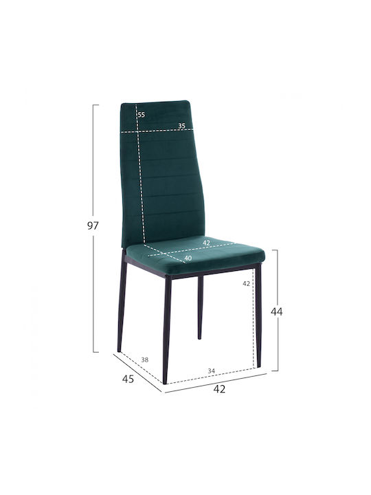 Lady Kitchen Metallic Chair Cypress 42x45x97cm 4pcs
