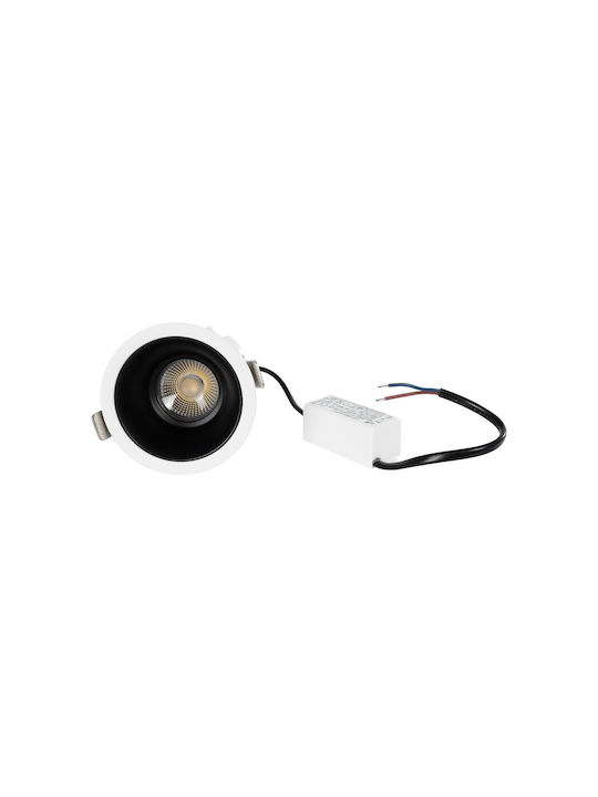 GloboStar Metallic Recessed Spot with Integrated LED and Natural White Light White 8x8cm. 1pcs