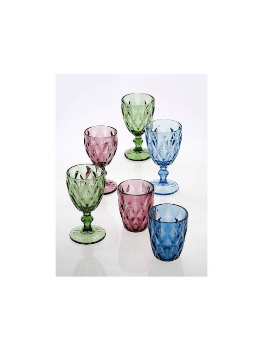 Cryspo Trio Kare Set of Glasses for White and Red Wine made of Glass in Gray Color Stemmed 230ml 6pcs