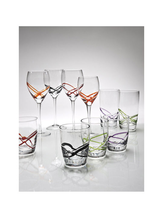 Cryspo Trio X-treme Set of Glasses Water made of Glass in Black Color 6pcs