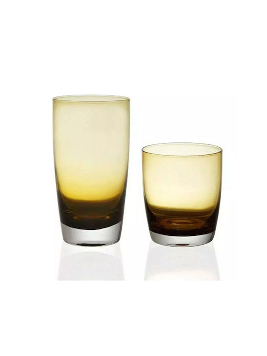 Cryspo Trio Irid Set of Glasses Water made of Glass in Honey Color 540ml 6pcs