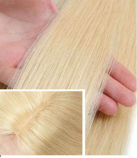 Topper Toupe De Păr Uman Full Lace Cusut Transparent Blondă 16 Inch