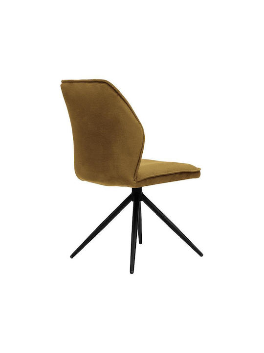 Arleta Dining Room Metallic Chair Ochre 52x46x91cm 2pcs