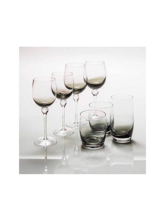 Cryspo Trio Half Set Gläser Whiskey / Wasser aus Glas in Gray Farbe 360ml 6Stück