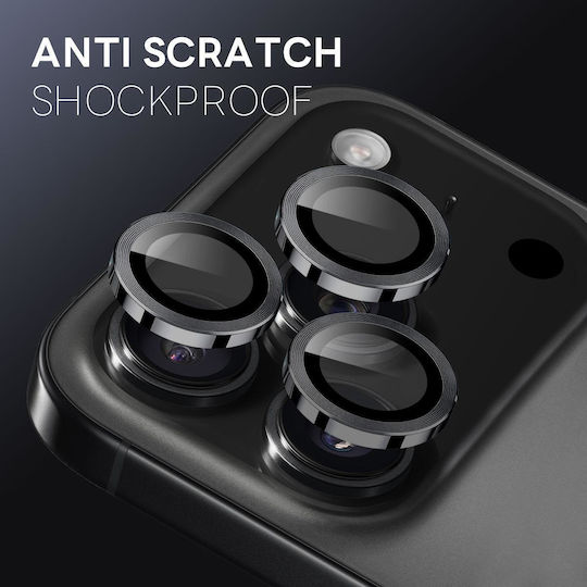 Camera Protection Tempered Glass Black for the iPhone 14 Pro, 14 Pro Max, 15 Pro, 15 Pro Max, 16 Pro, 16 Pro Max, 17 Pro, 17 Pro Max